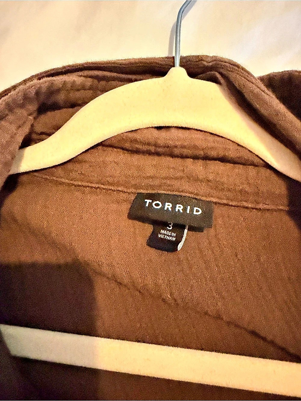 Torrid Midi Double Pucker Gauze Shirt Dress Brown Size 3 - Picture 4 of 5